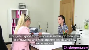 Amateur casting beauty in lesbian audition