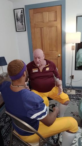 Caoch Teaches Kennie Jai How to Handle Balls