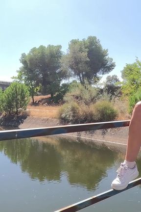 Risky Public Masturbation by the River