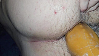 French daddy bear with fat bubble butt gets fingered, fisted and hardcore dildo fucked