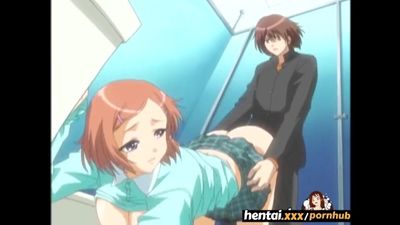 English Subs take on a young stud in the toilet for a wild bareback ride