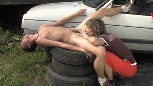 Panty-Melting Action in the Scrap Yard