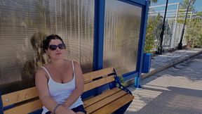 Stepmom's Throat-fucked at Bus Stop by Stepson's Fattest Cock&#x1F346;