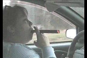 Huge cigar in the car