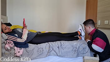 Goddess Kiffa and Mr Pine - Kiffa makes her cuck clean the same dirty sneakers used on her date  - SHOE WORSHIP - CUCKOLD - DIRTY FEET - FINDOM - FOOT DOMINATION - HUMILIATION - SNEAKERS - FOOT SLAP - ORGASM DENIAL -