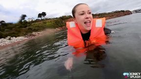 Strapped Tight &amp; Floating Free - Sexy Wetsuit Life Jacket Test