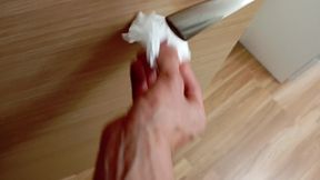 I Have to Clean the Big Cumshot from my Giant Dick so that Daddy doesn&#039;t See it