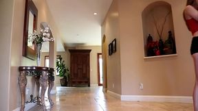 She spread her nylon-clad legs wide so she could watch him slide his thick love muscle...