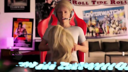 An experienced mommy knows how to suck a dick properly - Voluptuous woman stops gamer with eager oral and swallows release in heated 3d animated Pure-Taboo moment