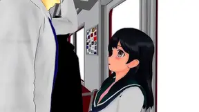 Big-Titted Anime Chick Rides Dick Reverse On Train For Hot Paizuri Action