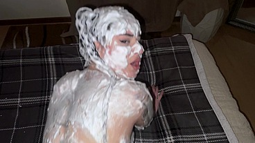 She's All Foamy - Huge Soapy Ass Gets A Huge Cock