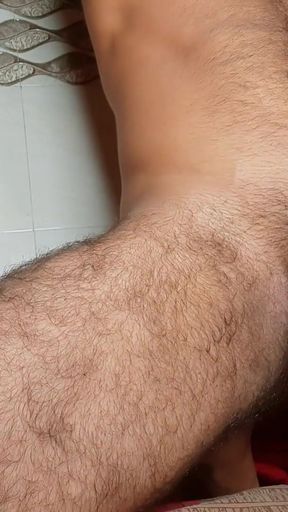 indian man jerking his dick with oil.   Clip 1