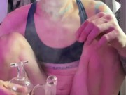 Sissy Kara Dabs and Locks Her Clit Up While Riding a Big Dildo