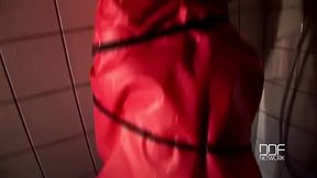 Bound babe pussy penetrated