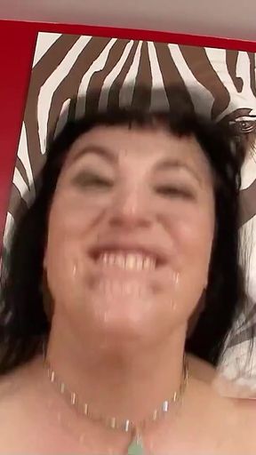 Jaw-dropping moment from &quot;Hairy Mature Claudine&#039;s Real First Porn with her own tiny dick husband&quot;