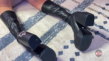 Under Her Sexy Leather Boots