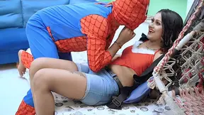Sudipa gets pounded by Spider-Man after he traps her in a twisted Ghodna