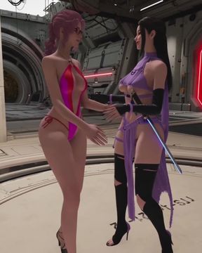 Professional lesbian couple engages in steamy missionary sex