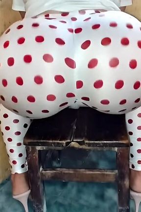 White Polka Dot Leggings Butt
