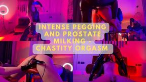 Intense Pegging and Prostate Milking - Chastity Orgasm