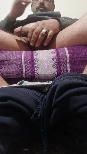 He Masturbates in the Living Room and Cums Wonderfully.