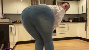 Jeans Day To Work Big Ass Satin Secretary JOI