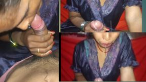Desi Bhabhi sucks my cock and takes cock deep in her throat Finally cum in her mouth