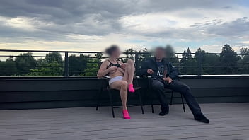 DICKFLASH roof cafe adventure cum inside