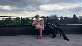 DICKFLASH roof cafe adventure cum inside