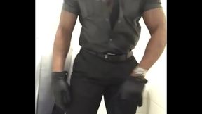 Black leather Dominant Mature Muscle Lashes Out