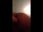 Twink plays with my his realistic dildo