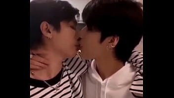 handsome asian kissing