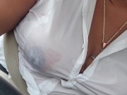 EXHIBITIONIST  EBONY Slut gets caught in rain storm