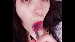 Lammy Pixel ass shaking, body caressing, sucking cock and handjob with cumshot