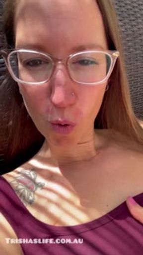 MILF masturbating in public