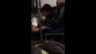Amateur gay blowjob in subway station