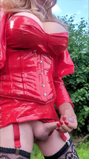 Thrilling moment from &quot;Tranny Public Wanking by the Roadside&quot;