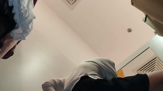 Latina hairy pussy tries on clothes in bed. Hairy brunette pussy, big tits, sensual hairy woman