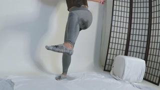 Efter sex for at tisse bundet med fuld blære. Alle tissede i mine leggings.