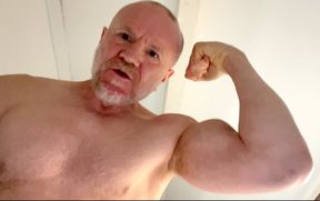 Big verbal muscle Daddy close up fucking POV, flexing grunting and spraying you with cum