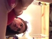 Jess fucks her ass with pink dildo while Sid