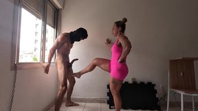 paula mancini ballbusting after gym