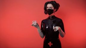 JOI latex nurse takes cum analysis (720p)