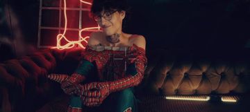 Spider Man Costume. Bottom Boy a Pose. Ass Hole