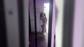 Stepmother plays with her stepdaughter