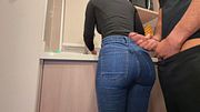 Cumming All Over My Maid’s Big Ass in Tight Jeans While She Washes Dishes in the Kitchen