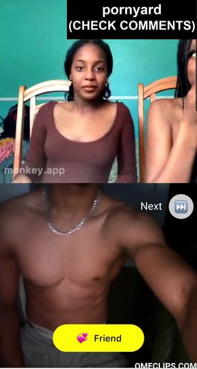 Slim teen reacts to webcam in amateur couple clip