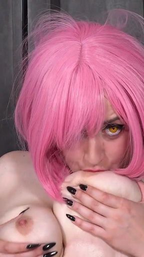 Anime Succubus Colllege Girl, Rada Brewer, Fucks Herself with Big Toy