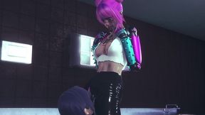 cyborg chick tests her new upgrades - cyberpunk hentai