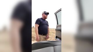 Urinating Outdoors with a Unshaved Guy